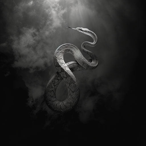Hognose snake in a poetic black and white scene