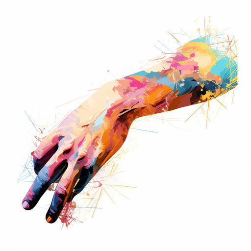 Arm clipart in the style of Impressionistic Art, on a white background