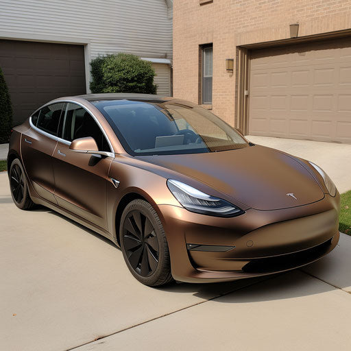Electric car in brown color