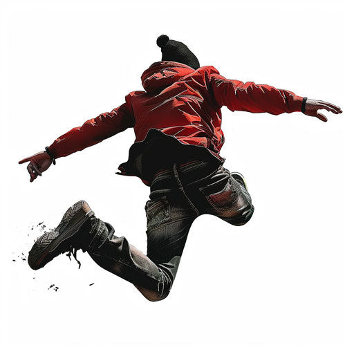Jumping clipart in a photo realistic style on flat white background