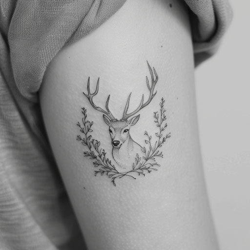 Delicate deer tattoo emphasizing simplicity and elegance