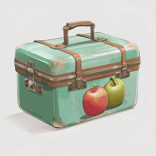 Realistic style lunch box clipart on white background