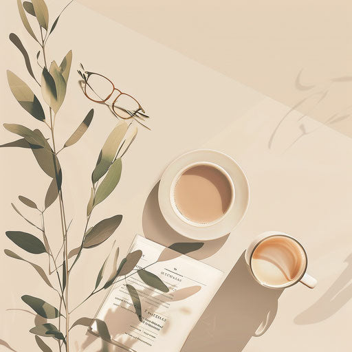 Elegant newsletter illustration on flat cream background