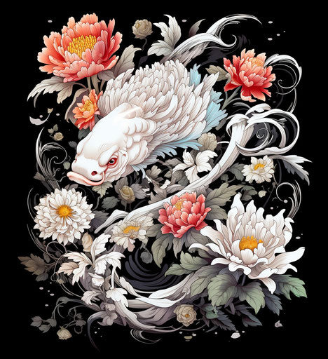 Traditional or Chinese-Style Tattoo Coloring Design