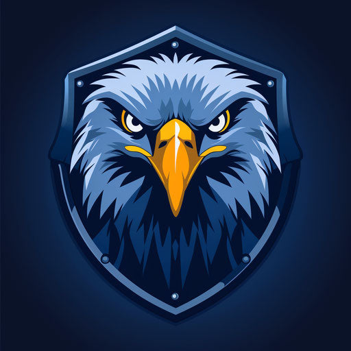 Professional eagle logo with shield icon on dark blue background, conveying trustworthiness