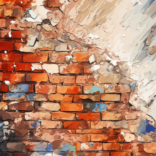 Brick clipart in the style of Oil painting, on a white background