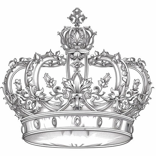 Intricate crown with Renaissance-inspired artwork