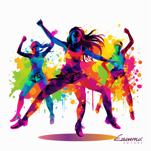 Zumba illustration in the style of Chiaroscuro Art