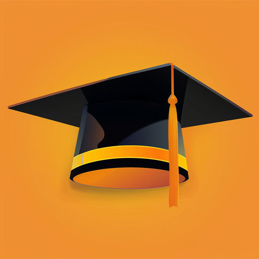 Realistic graduation hat illustration on flat random background