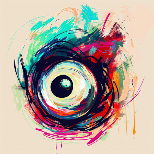 8 ball with impressionistic brush strokes
