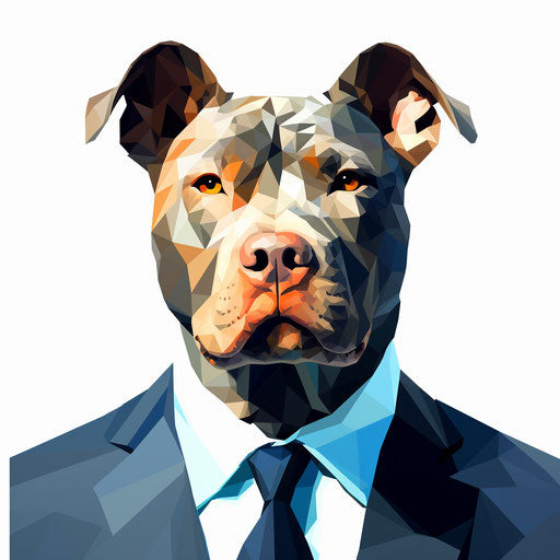 Minimalist style clipart of pitbull, on white background