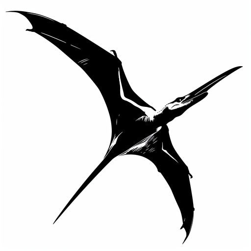 Pterodactyl silhouette tattoo design on white background