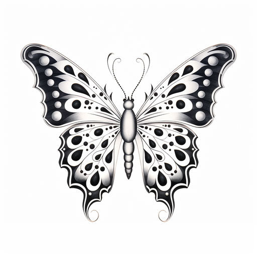Free Butterfly Tattoo Design in Modernist Style