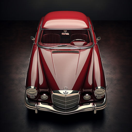Top view of a classic Mercedes Benz