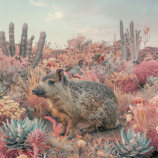 Javelina in a surreal and dreamy landscape