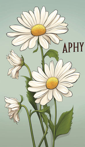 A white daisy with the word april daisy