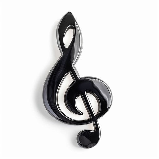 Black musical note on white background