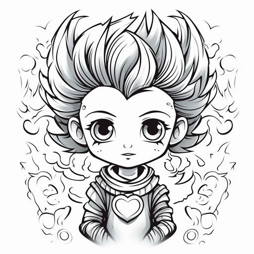 Kids coloring pages cute heart character