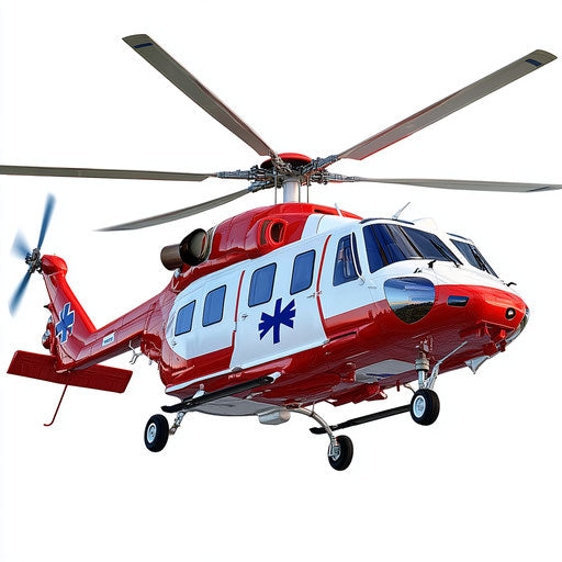 Photo-realistic clipart of an ambulance helicopter