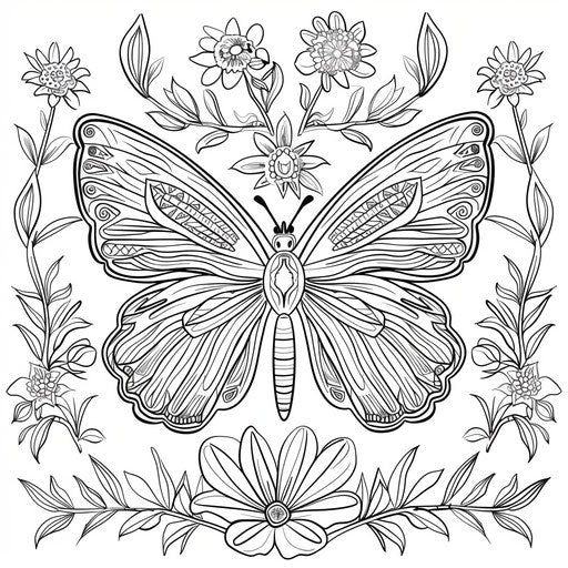 Butterfly with Aztec-inspired designs