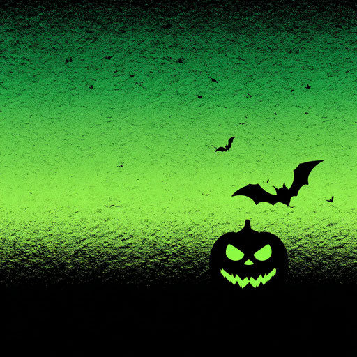 Green Panel with Pumpkin and Bat
