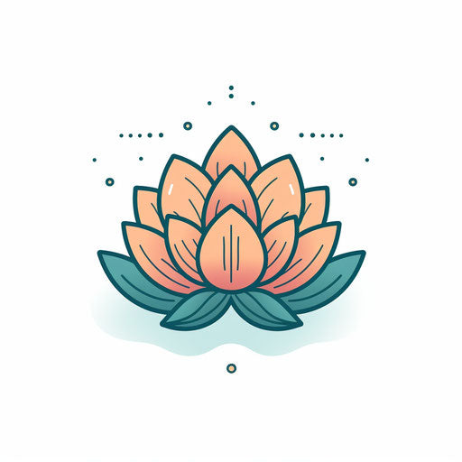 Lotus image in Minimalist style, on a white background