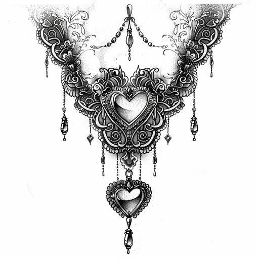 Delicate and ornate Victorian gothic lace tattoo