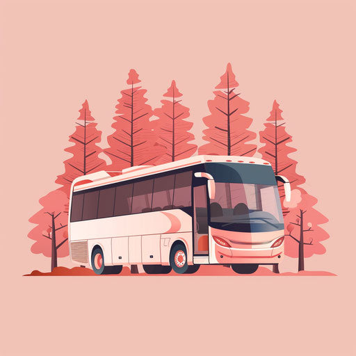 Realistic coach clipart on dusky rose background