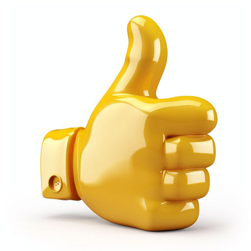 Thumb up symbol animated illustration cartoon isolated on white background vector illustration, #screenshotsaturday style, dark yellow, online sculpture, pleasing sense of harmony, kodak gold 200, auto body works, creative commons attribution