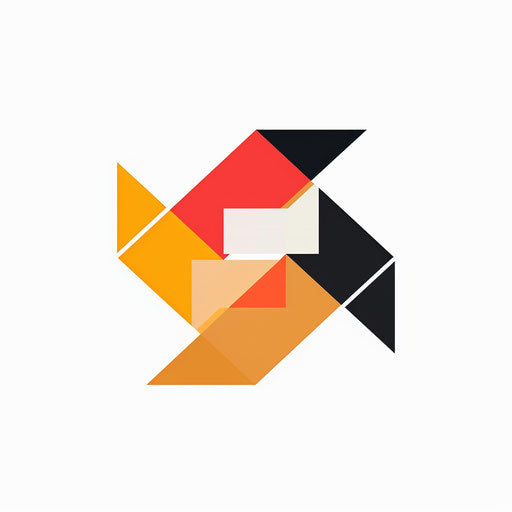 Geometric photography logo with bold shapes on white background