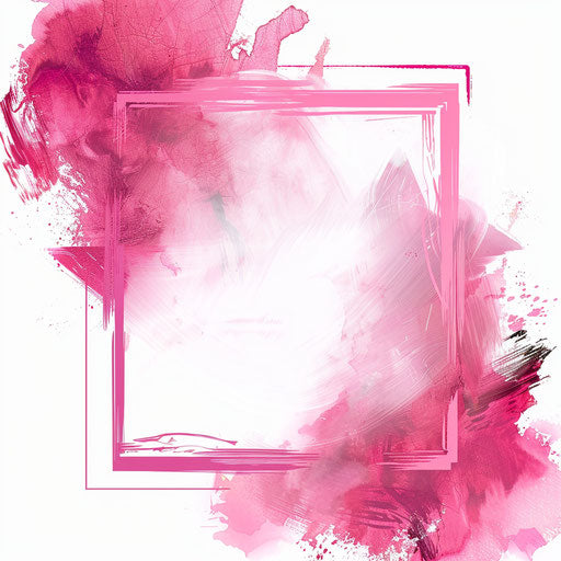 Pink border png with random background, vibrant tones