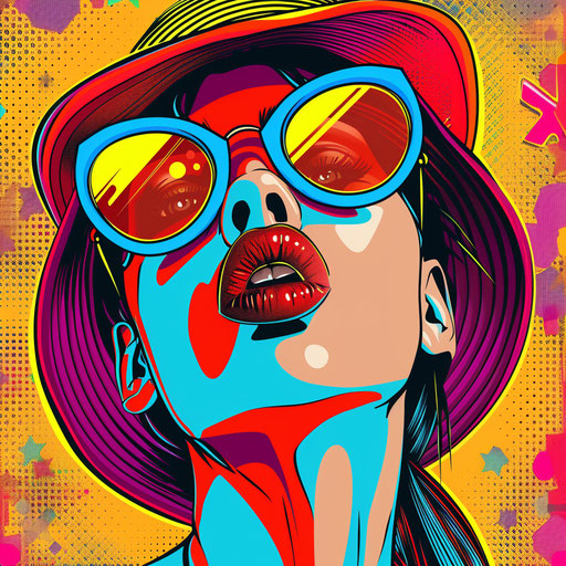 Pop clipart in photorealistic style with a flat random background, vibrant tones and enhanced clarity