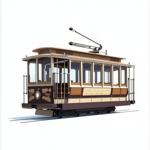 Realistic illustration of a cable car, high resolution, isolated