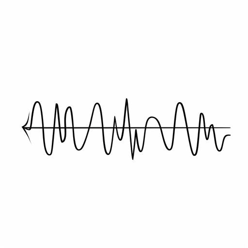 Minimalistic heartbeat line drawing on white background