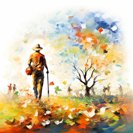 Impressionistic Art of life on white background