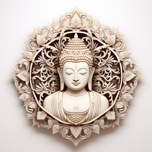 Classic tattoo style Buddha drawing, Orton effect