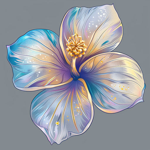 Luxurious flat tattoo sketch of an exotic Hawaiian bloom