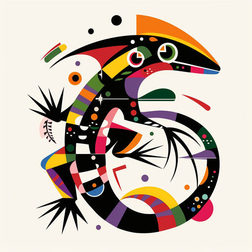 Abstract lizard made of colorful shapes
