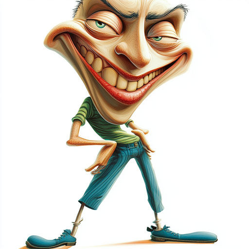 Humorous caricature of a thank you clipart