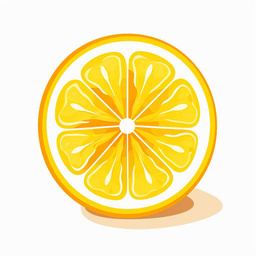 Minimalist lemon slice clipart on white background