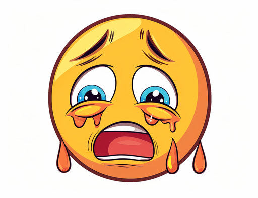 Crying emoji clipart on plain white background 31:24