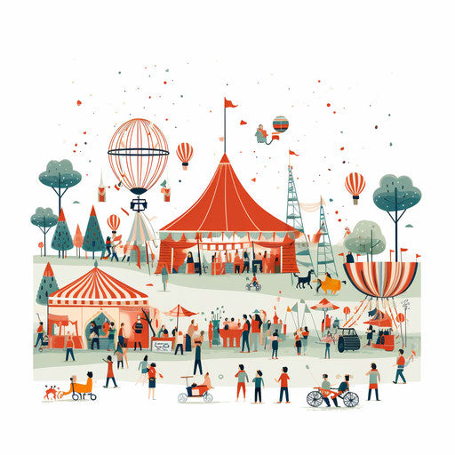 Minimalist style festival on white background