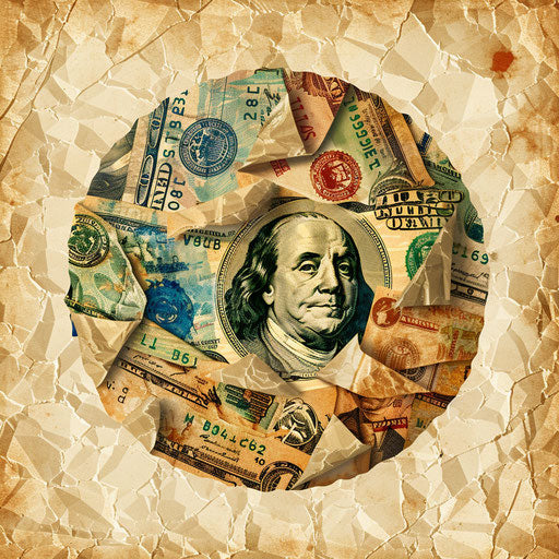 Photo realistic quality budget clipart on flat beige background, presenting rustic appeal and intricate patterns