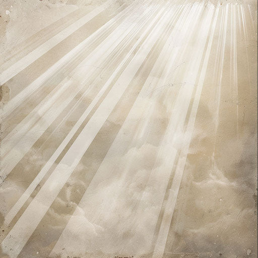 Realistic sun rays on flat and white background