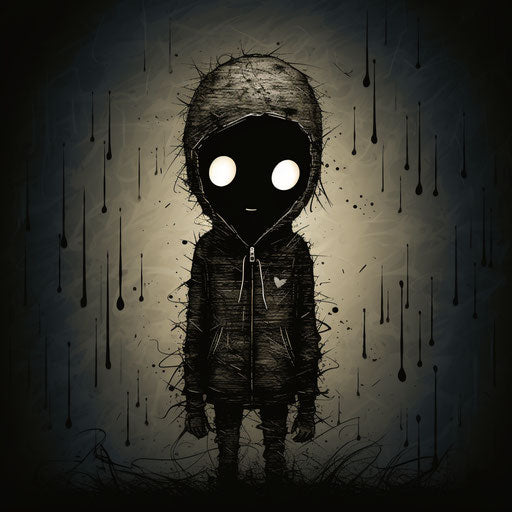 Black WhatsApp DP in the style of Jon Carling for a WhatsApp profile page 1:1