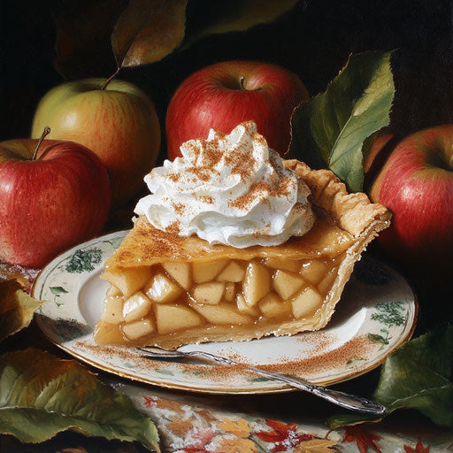 Apple Pie with Whipped Cream and Cinnamon Dusting