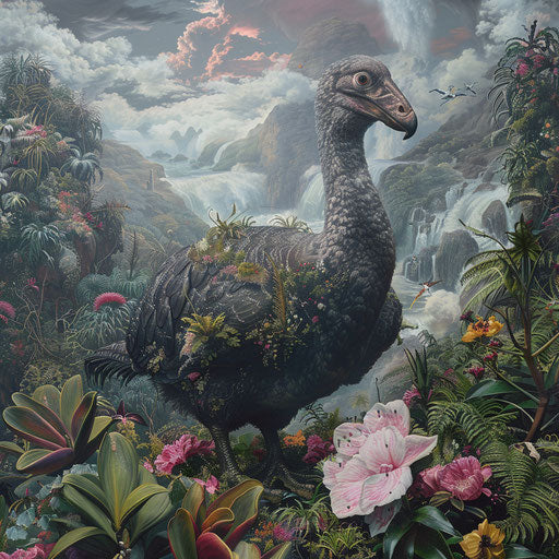 Dodo bird in a fantastical landscape