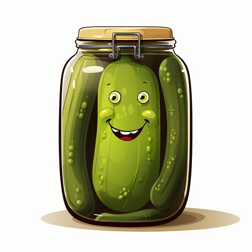 Pickle illustration in the style of Chiaroscuro Art, on white background