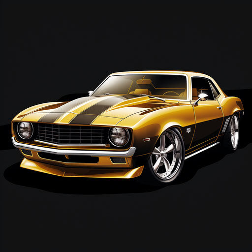 Golden classic Chevrolet Camaro car
