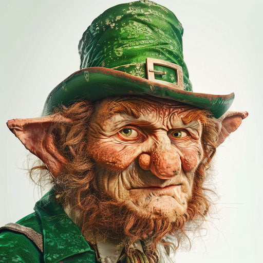 Realistic leprechaun clipart on white background